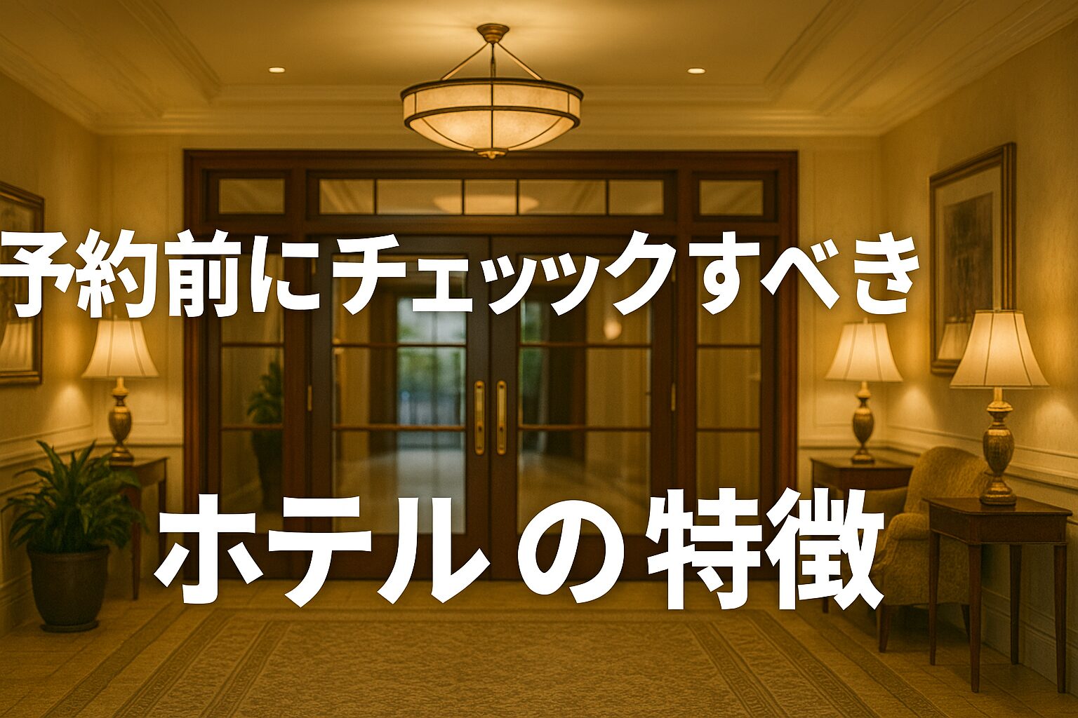 予約前にチェックすべきホテルの特徴