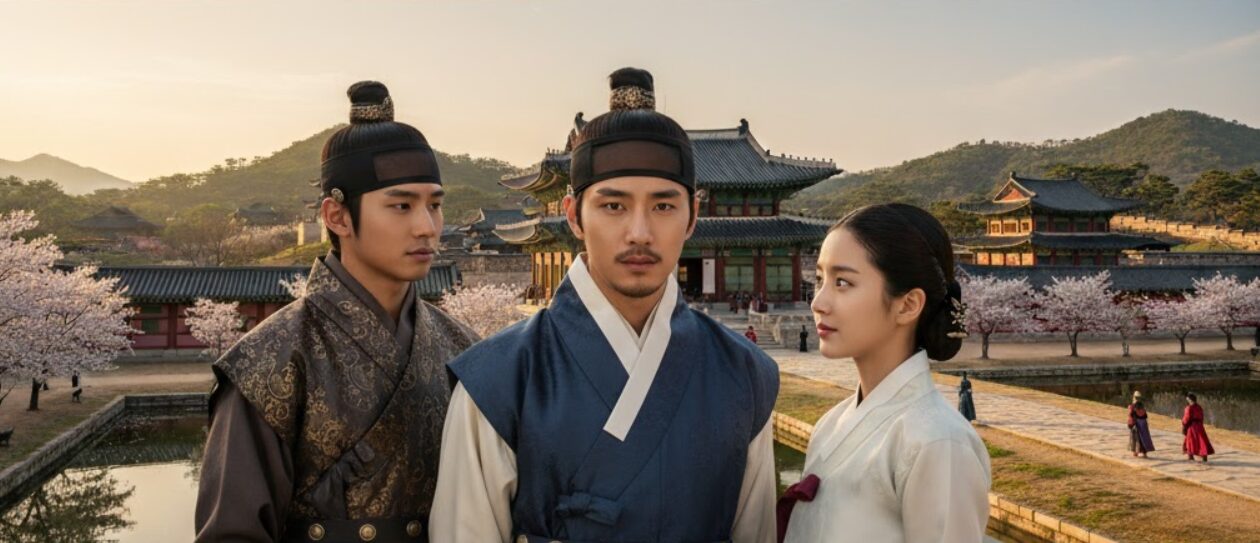 側室として宮殿に入っていくウォンビン(ホン・グギョンの妹)の後ろ姿。